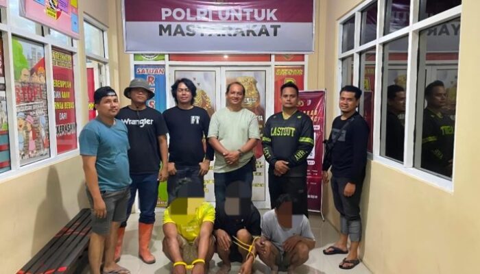 ​Polres Dharmasraya Tangkap Tiga Pelaku Tambang Emas Ilegal di Kebun Karet