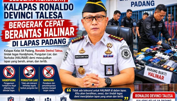 Sebulan Menjabat, Kalapas Ronado Davinci Bergerak Cepat Berantas Halinar di Lapas Padang
